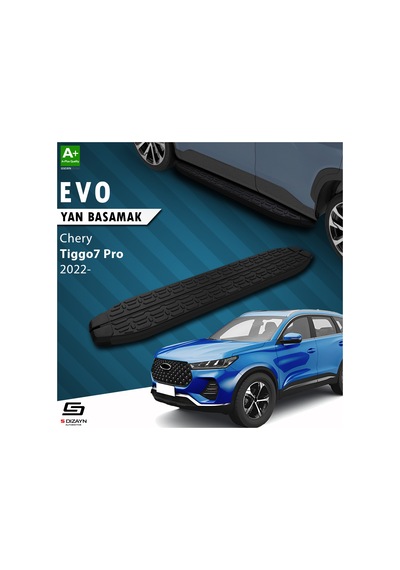 S-dizayn Chery Tiggo7 Pro Evo Siyah Yan Basamak 183 Cm 2022 Üzeri