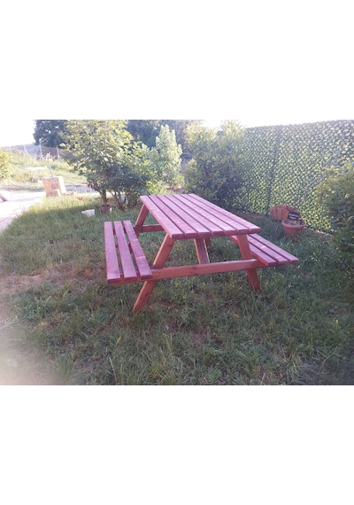 Şen Mobilya Bahçe Mobilyası Ahşap Masa M36 Maun