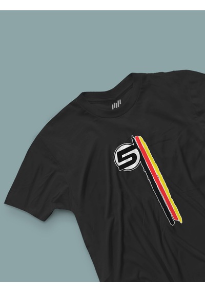 Fnbx Sebastian Vettel 3 Çizgili T-shirt Siyah