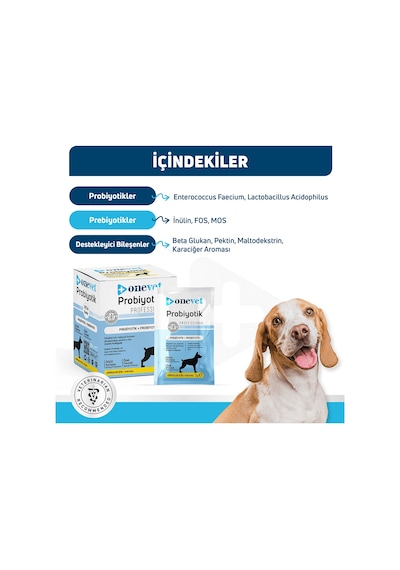 Onevet Probiyotik Şase Köpekler Için Sindirmeye Yardımcı Takviye Vitamini 30 Adet 1 Gr
