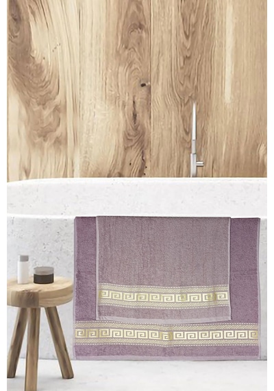 2 Parça Banyo Havlu Seti Helen %100 Pamuklu 70x140 Cm Mor