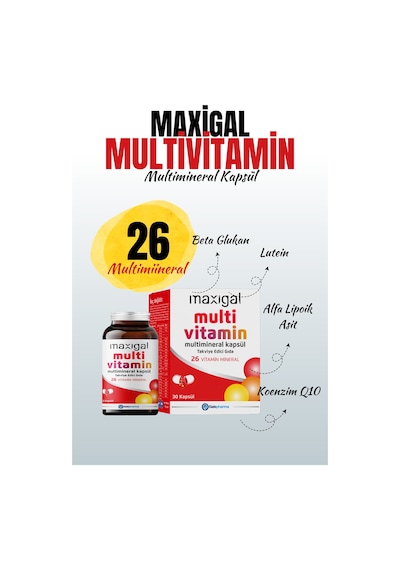 Maxigal Multivitamin Multimineral 30 Kapsül