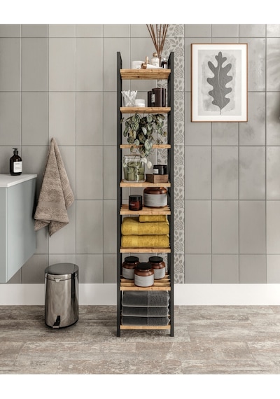 Mini Dekoratif Banyo Rafı Havluluk Peçetelik 8 Katlı Çok Renkli