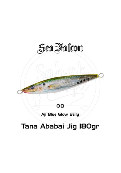 Sea Falcon Ababai Jig 180Gr 08 Aji Blue Glow Belly