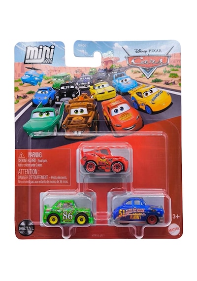 Üçlü Cars Mini Racers - Lightning Mcqueen & Chick Hicks & Fabulous Hudson Hornet Htr10 Kırmızı - Yeşil