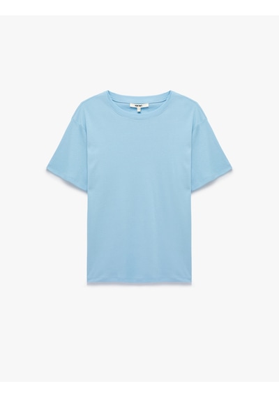 Koton Pamuklu Kısa Kollu Bisiklet Yaka Oversize Basic Tişört Mavi 6sak50524ek Koton Pamuklu Kısa Kollu Bisiklet Yaka Oversize Basic Tişört Mavi 6sak50524ek