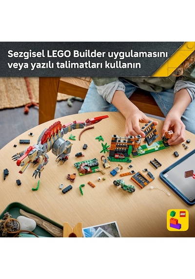LEGO® Jurassic World Spinosaurus Dinozor Kaçışı 77982 - 9 Yaş Üzeri Çocuklar için Motosiklet İçeren Oyuncak Yapım Seti (820 Parça)