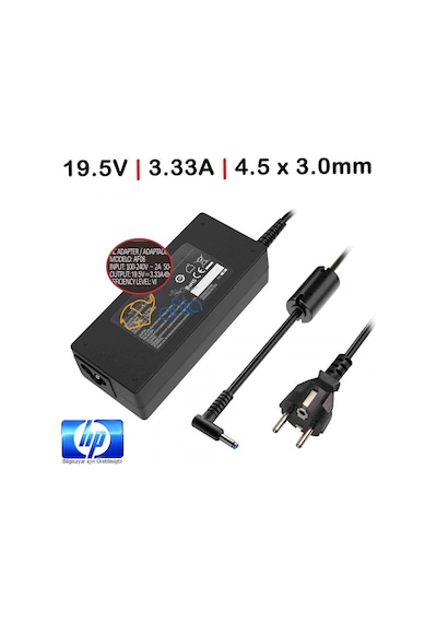 HP Uyumlu 15S-Eq0002Nt (8Xj73Ea) Notebook Şarj Adaptörü (65W) 19.5V/3.33