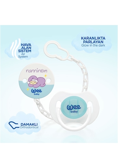 Wee Baby Nanninom Gece Emziği ve Emzik Askısı Seti
