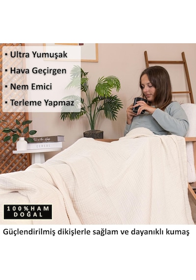 Püskül Battal Boy Çift Kişilik Müslin Yatak Örtüsü Ve Pike, 4-katlı, Lüks Çok Renkli