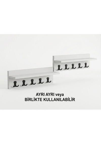 Kenzlife Askılık Yakamoz Byz 10 98 Portmanto Vestiyer Askılığı 2 Parça Mat Suntalam 10 Adet Plastik Askı Beyaz
