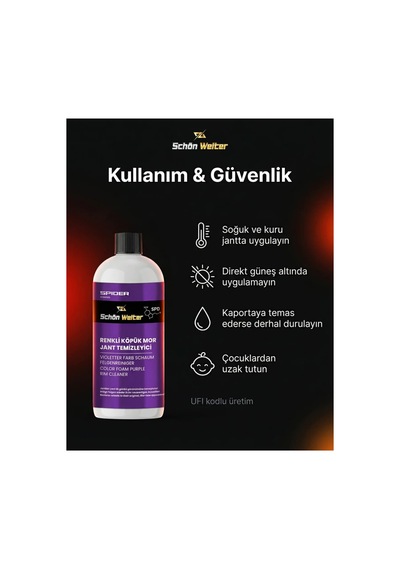 Araç Oto Mor Jant Temizleyici - Renkli Köpük Sprey 500ml Spıder