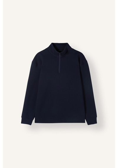 Defacto Boxy Fıt Dik Yaka Skuba Kumaş Uzun Kollu Sweatshirt E9363ax26aunv146 Lacivert-nv146