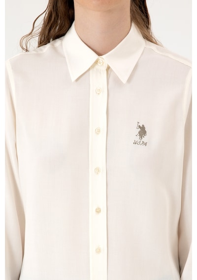 U.S. Polo Assn. Kadın Beyaz Uzun Kollu Gömlek 50316429-VR256