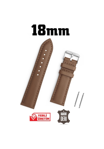 18mm Kahverengi Hakiki Deri Saat Kordonu Kayış