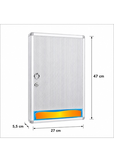 48'li İthal Alüminyum Anahtar Dolabı 27x47x5,5 Cm Gri