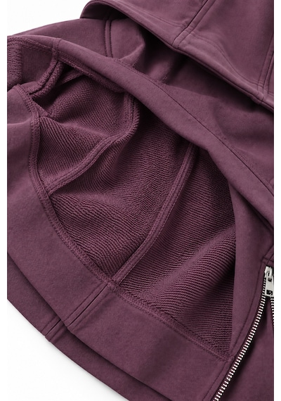 Luess Kız Çocuk Mürdüm Kapüşonlu Fermuar Detaylı Sweatshirt Mor