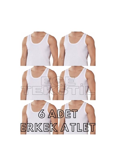 Baytaş Ekonomik Pamuklu Erkek Beyaz Atlet 6 Adet
