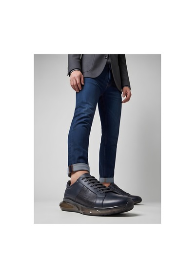 Crc Ayakkabı Soft Deri Lacivert Erkek Smart Casual Günlük Yürüyüş Ayakkabısı