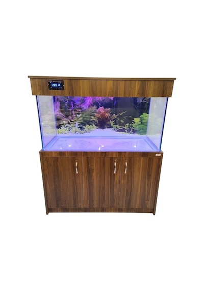 Kanki Pet Ceviz Mdf Mobilyalı Akvaryum 150x50x60 Cm 450 Lt - 110w Led & Dijital Göstergeli