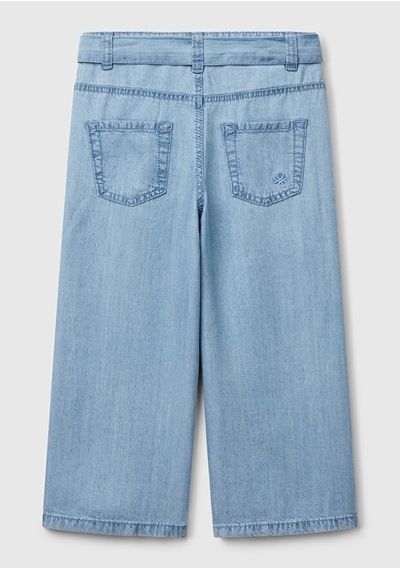 Benetton Kız Bebek Denim Pantolon Mavi