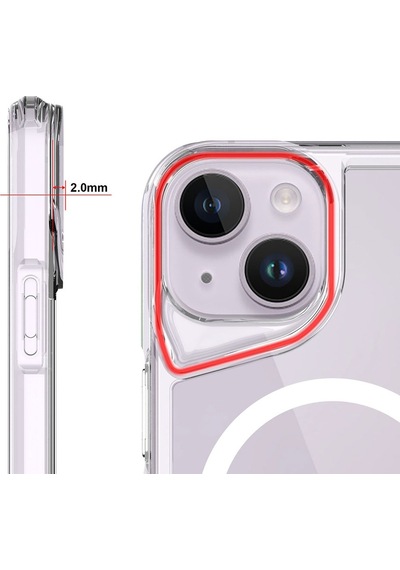 Apple Uyumlu iPhone 13 Kılıf Case, Magnet Magsafe Şarj Özellikli Şeffaf Magnet Magsafe Transparent Cover