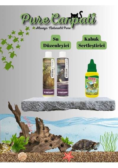 Purecanpati Kaplumbağa Seti Kabuk Se.rtleştirici Ve Su Düzenleyici