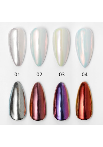 Holografik Efektli Beyaz İnci Tozu, Nail Art, Kalıcı Oje Tırnak Süsleme No.02