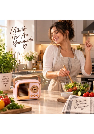 Retro Tasarım Bluetooth Hoparlörlü Radyo Taşınabilir Kablosuz Müzik Çalar, Usb/aux/tf Kart Destekli 85022779