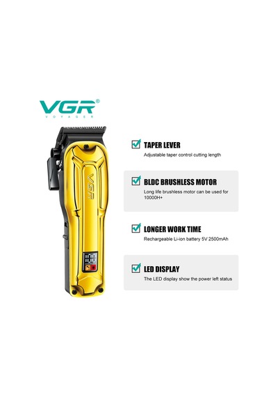 Saç Sakal Tıraş Makinesi Seti Metal Clipper Trimmer Gold V-138 & V-290