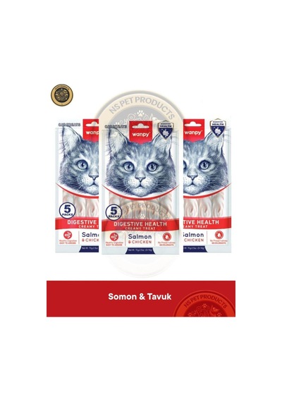 Wanpy Kedi Ödül Krema Digestive Health Somon Tavuk X 3