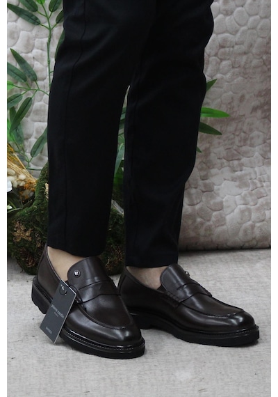 Pierre Cardin 241075 Kahve Hakiki Deri Erkek Loafer Erkek Ayakkabı Kahve