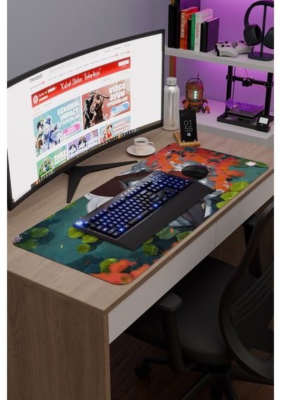Shenhe Genshin Impact Anime Gacha V3 - 90x40 Xxl Gaming Mouse Pad Fare Altlığı