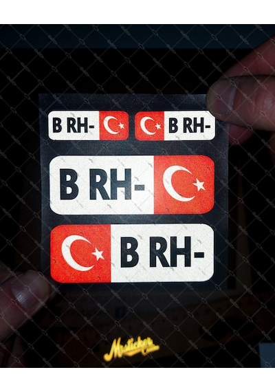 Bay Etiket Bt06 Reflektif B Rh Negatif () Kan Grubu Sticker Seti