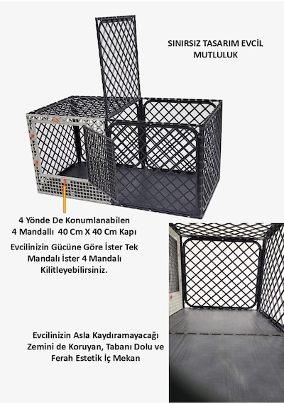 Leganest Alt Üst Kapalı Ultra Sağlam Çit Kafes 60 x 120 x 60 CM