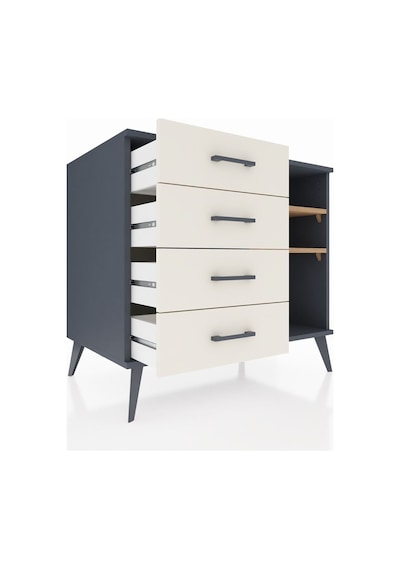 Kronos Şifonyer 2 Raflı 4 Çekmeceli 88x59x80 Antrasit-çam/aytaşı Çam/aytaşı
