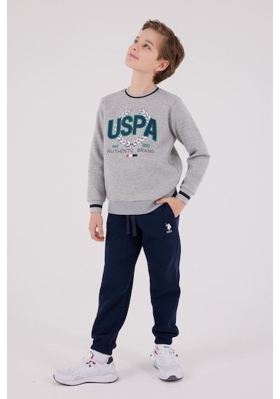 U.S. Polo Assn. Lisanslı Erkek Çocuk Alt Üst 2 Parça Eşofman Takımı Us2223 Grimelanj