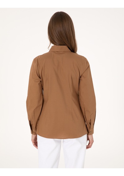 Pierre Cardin Kadın Camel Gömlek Desenli 50313589-vr015 CAMEL