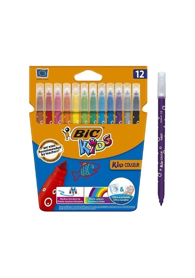 Kids 12 Li Keçeli Boya Kalemi+12 Li Plastidecor Silinebilir Mum Pastel Boya
