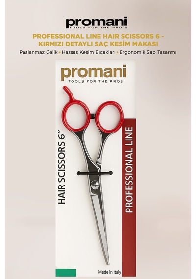 Professional Line Hair Scissors 6 - Kırmızı Detaylı Saç Kesim Makası