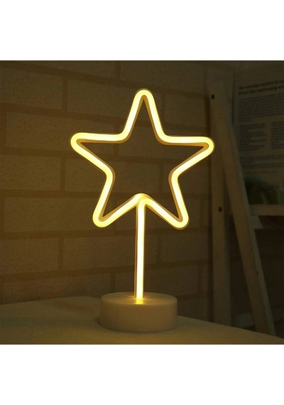 Yıldız Neon Led Lamba Sarı