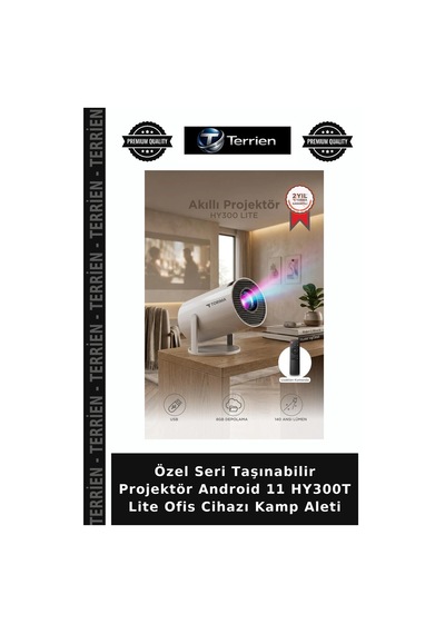 Özel Seri Taşınabilir Projektör Android 11 Hy300t Lite Ofis Cihazı Kamp Aleti