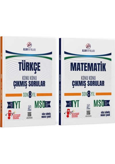 Alan Yayınları Tyt Msü Matematik Ve Türkçe Konu Konu Çıkmış Sorular Son 8 Yıl Seti 2 Kitap