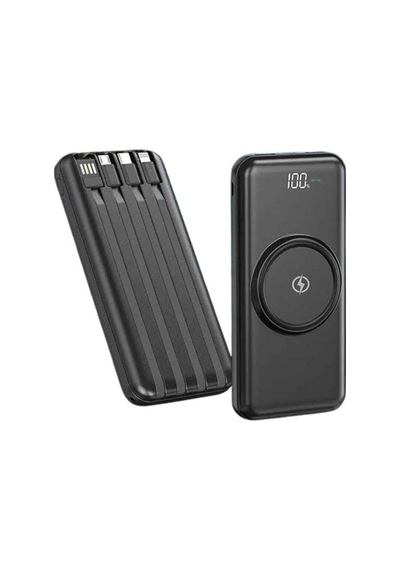 Kablosuz - 863 - Çoklu Şarj Girişli 10.000 Mah Kablolu - Edntrend - Powerbank Tnabilir Açık