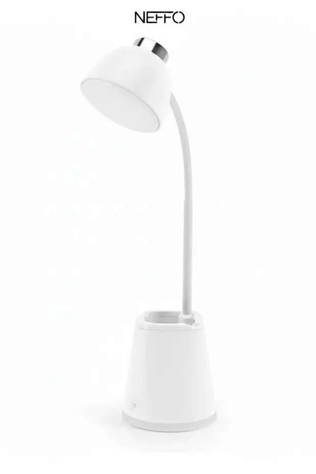Şarjlı Dokunmatik Led Çalışma Okuma Işığı Flexible Masa Lambası 3 Kademeli Beyaz