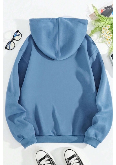 Uyguntarz Rahat Kalıp Unisex Oversize Sweatshirt Bebe Mavisi