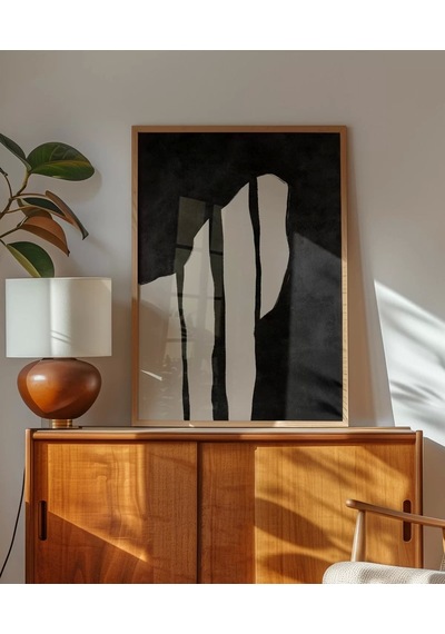 Çerçevesiz Poster Zebra Çizgileri İlhamlı Soyut Sanat