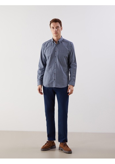 Lcwaıkıkı Classic Yeşil Regular Fit Uzun Kollu Ekose Oxford Erkek Gömlek