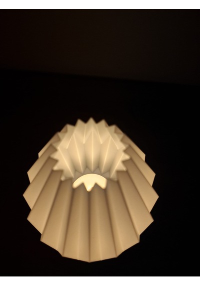 Geometrik Tasarım Tealight Mumluk- Mini Masa Lambası Beyaz -  Siyah