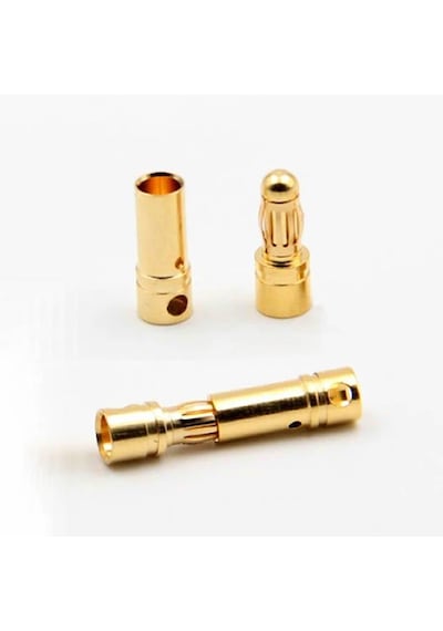 5 Çift 3.5mm Altın Kaplama Banana Dişi Erkek Soket 40A Pil Batarya Lion Bullet Plug